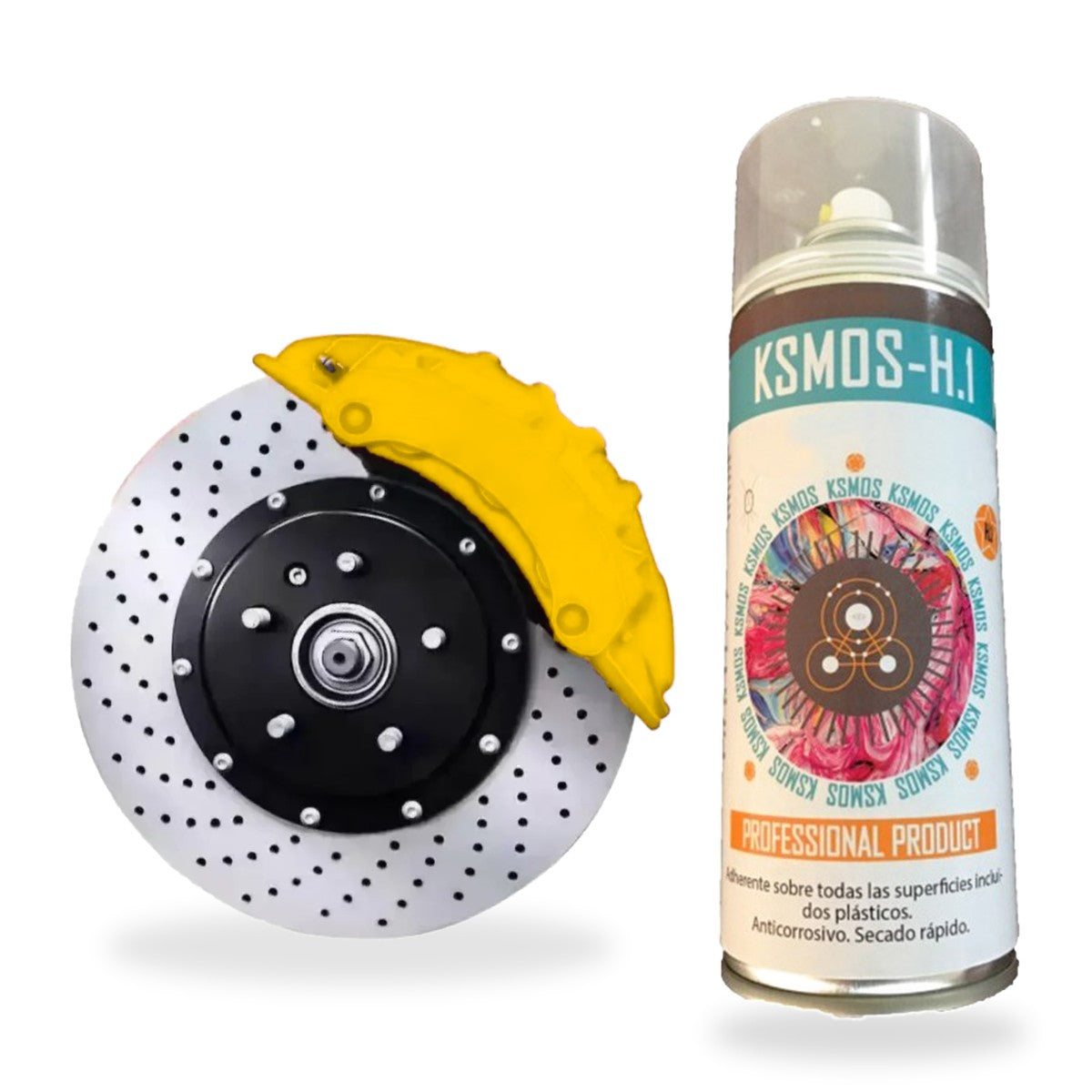 Pintura anticalórica para pinzas de freno y escape · Amarillo mate