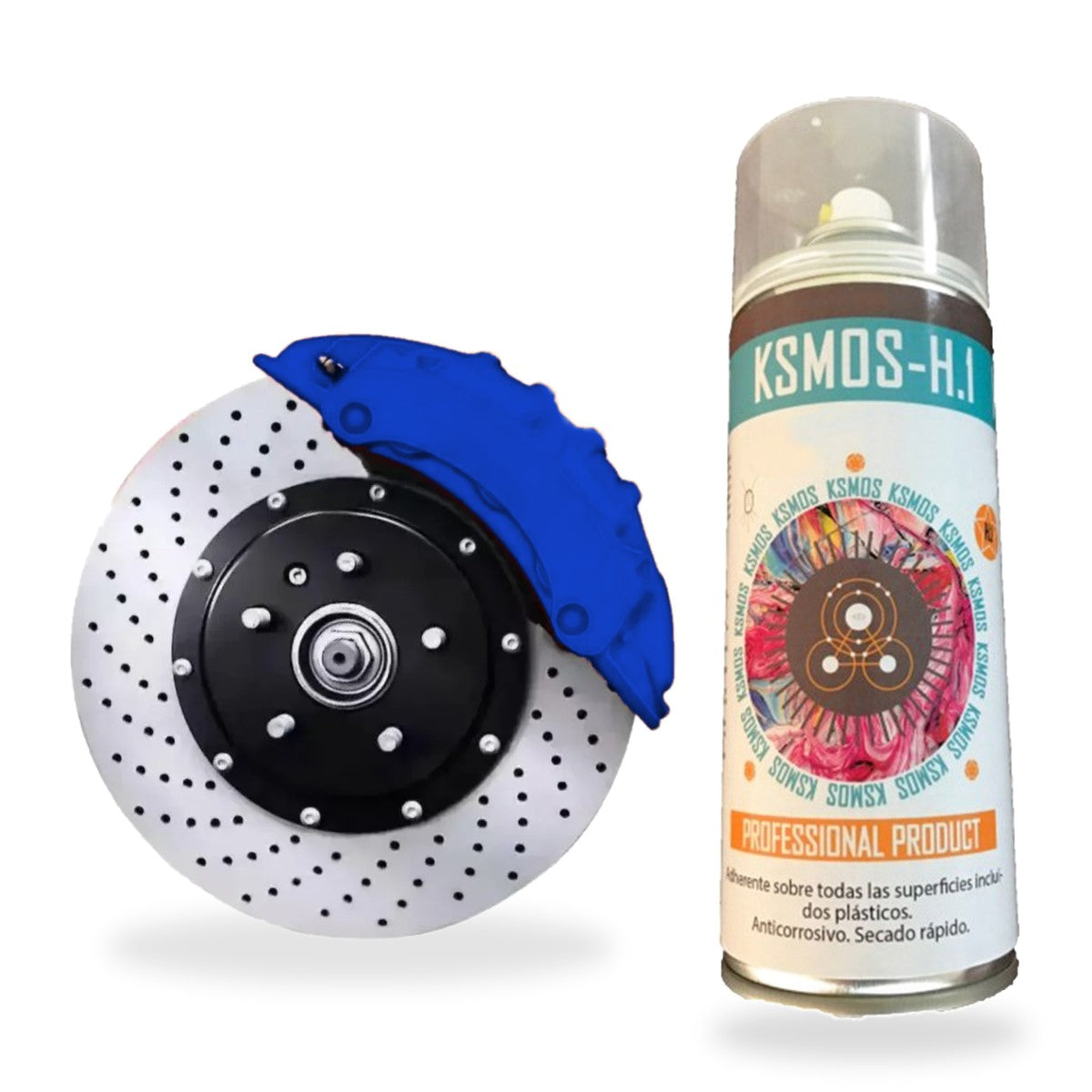 Pintura anticalórica para pinzas de freno y escape · Azul brillo