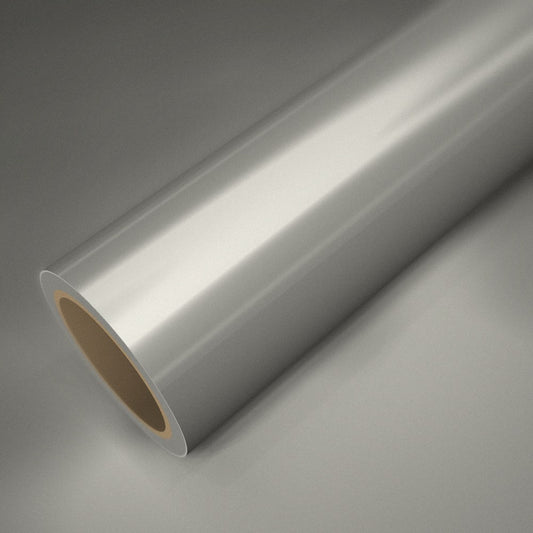 Rollo de vinilo ICR® aluminio plata mate sobre una lámina del mismo vinilo