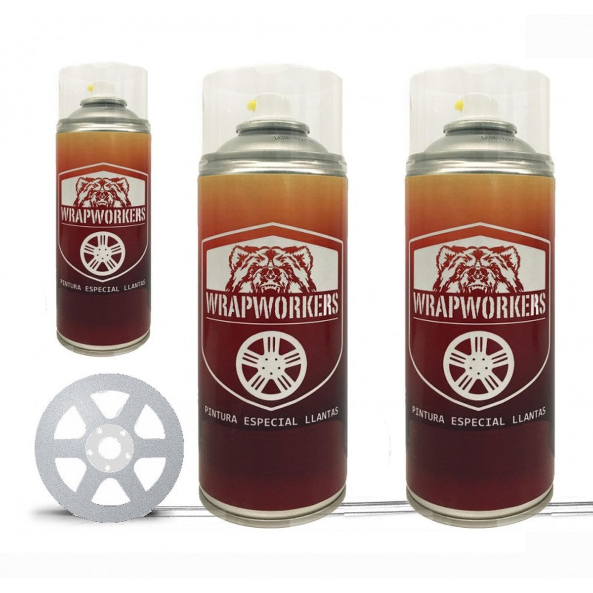 Kit para pintar llantas en spray · Aluminio brillo