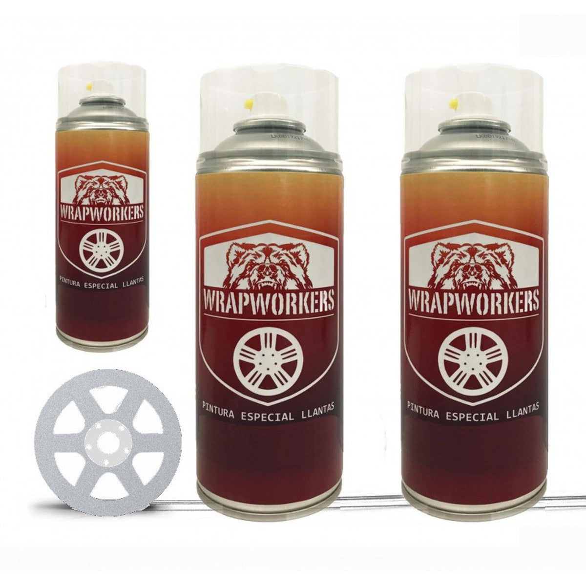 Kit para pintar llantas en spray · Aluminio mate