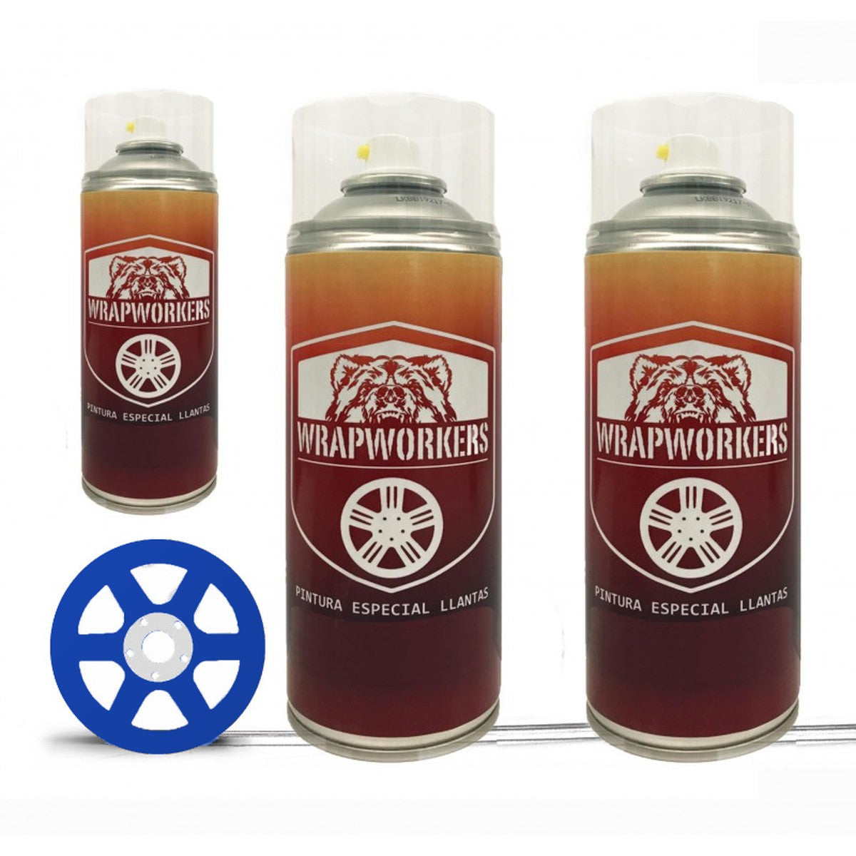 Kit para pintar llantas en spray · Azul mate