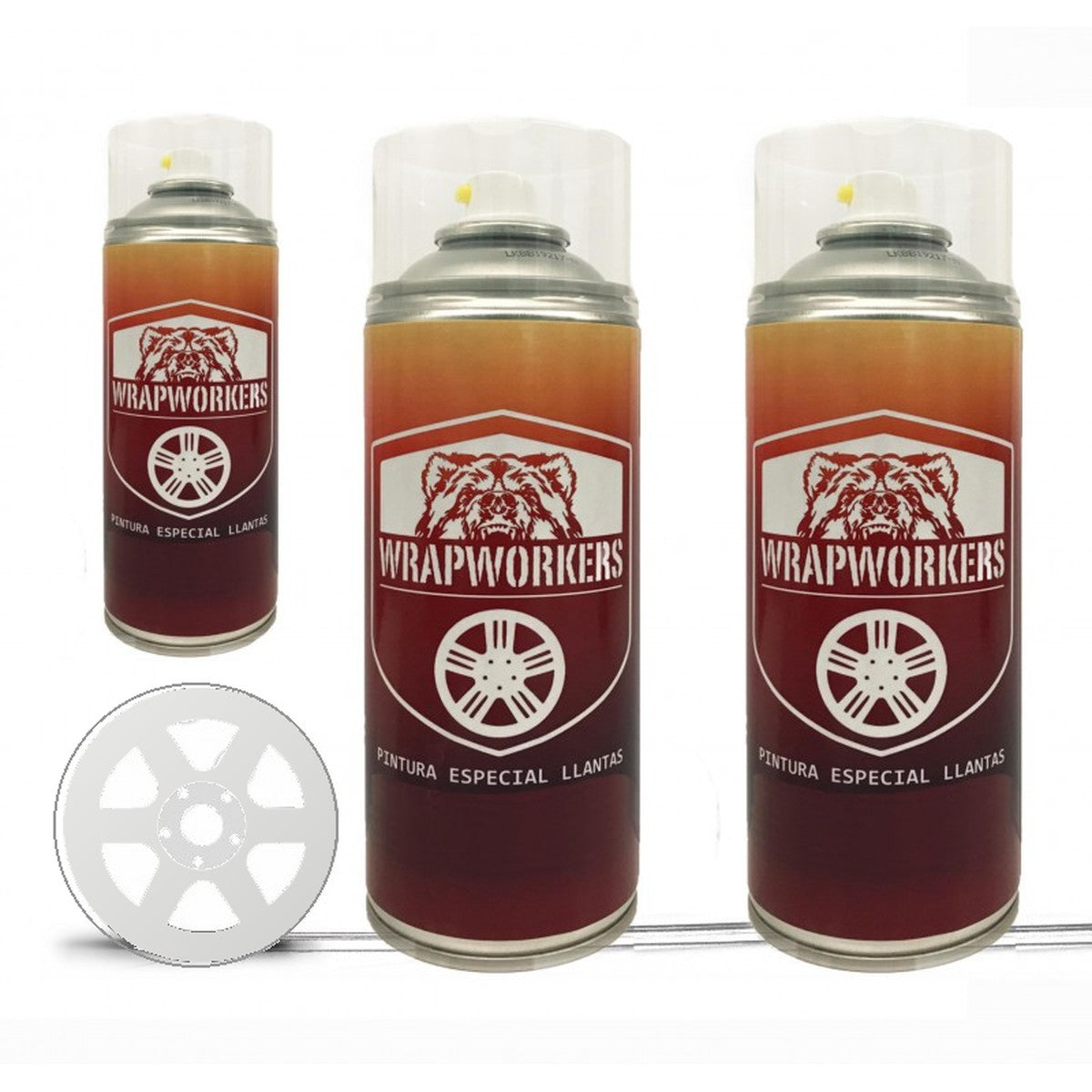 Kit para pintar llantas en spray · Blanco mate
