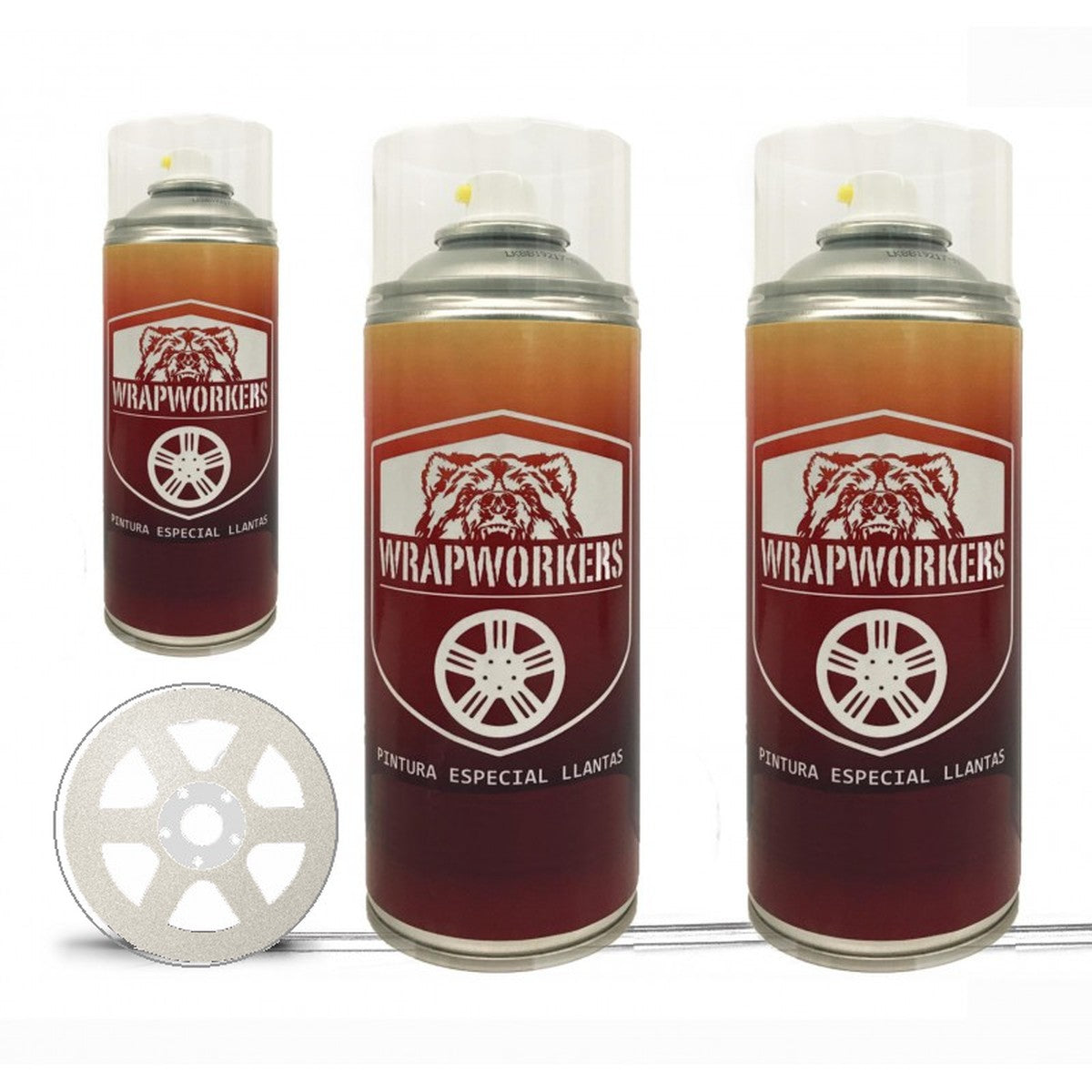 Kit para pintar llantas en spray · Blanco perlado brillo