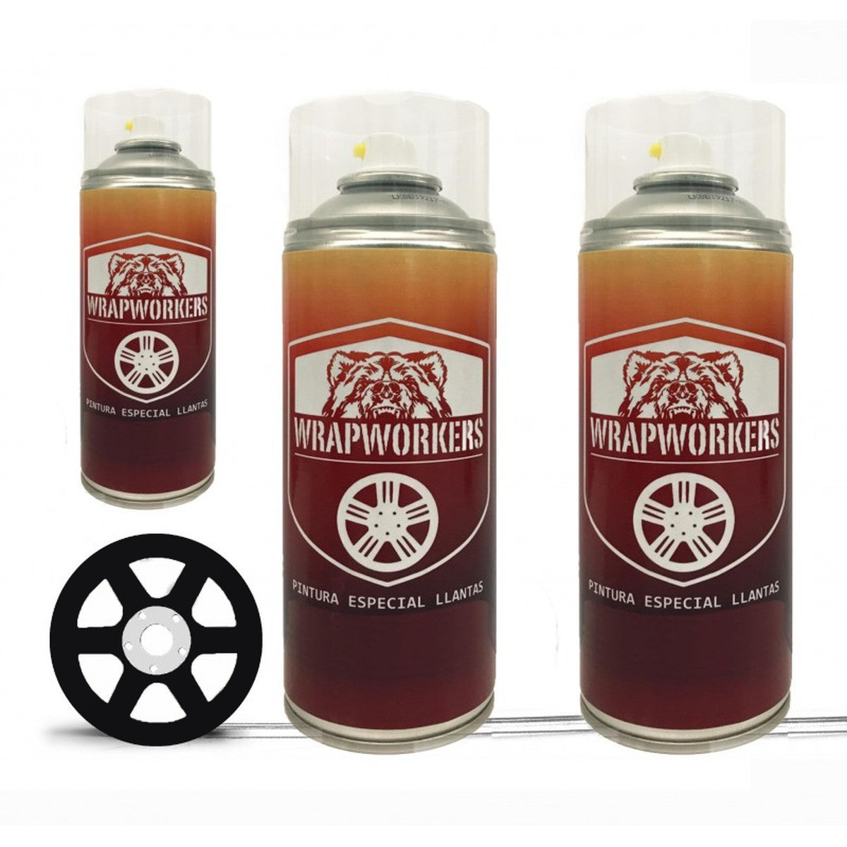 Kit para pintar llantas en spray · Negro mate