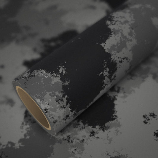 Rollo de vinilo camuflaje urbano sobre una lámina del mismo vinilo
