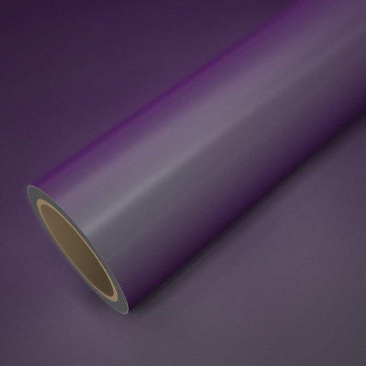 Rollo de vinilo ICR® mágico gris a morado sobre una lámina del mismo vinilo